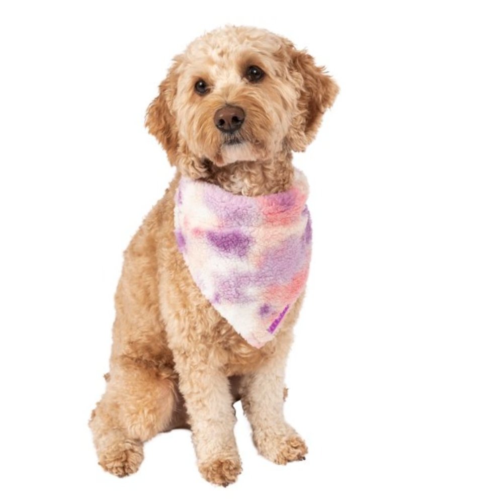 Justice Pet Polyester Sherpa Tie dye Dog Bandana, Pink,  X-Small/Small